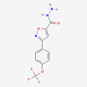 molecular formula C11H8F3N3O3 B1407850 3-(4-(三氟甲氧基)苯基)异恶唑-5-甲酸腙 CAS No. 1570497-03-8