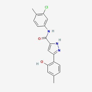 N-(3-chloro-4-methylphenyl)-5-(2-hydroxy-4-methylphenyl)-1H-pyrazole-3-carboxamide