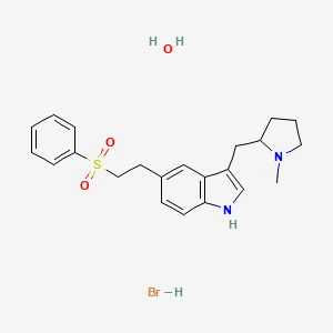 5-[2-(benzenesulfonyl)ethyl]-3-[(1-methylpyrrolidin-2-yl)methyl]-1H-indole;hydrate;hydrobromide