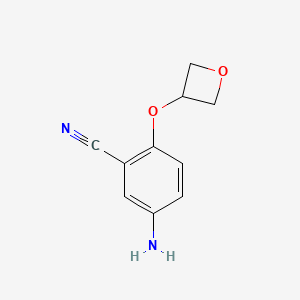 molecular formula C10H10N2O2 B1407851 5-氨基-2-(氧杂环-3-氧基)苯甲腈 CAS No. 1467037-02-0