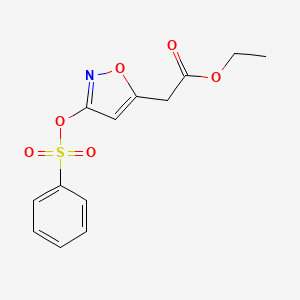 molecular formula C13H13NO6S B14078568 Ethyl 3-[(phenylsulfonyl)oxy]-5-isoxazoleacetate 