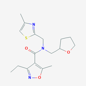 3-ethyl-5-methyl-N-((4-methylthiazol-2-yl)methyl)-N-((tetrahydrofuran-2-yl)methyl)isoxazole-4-carboxamide