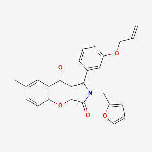 molecular formula C26H21NO5 B14078579 2-(Furan-2-ylmethyl)-7-methyl-1-[3-(prop-2-en-1-yloxy)phenyl]-1,2-dihydrochromeno[2,3-c]pyrrole-3,9-dione 