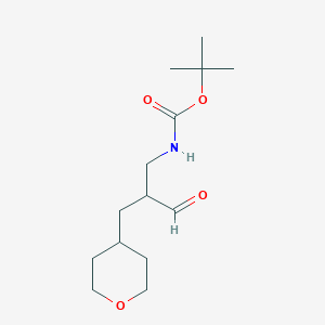 molecular formula C14H25NO4 B1407863 tert-butyl N-{2-[(oxan-4-yl)methyl]-3-oxopropyl}carbamate CAS No. 1795516-42-5