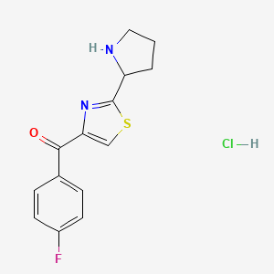 molecular formula C14H14ClFN2OS B14078644 4-(4-fluorobenzoyl)-2-[(2R)-pyrrolidin-2-yl]-1,3-thiazole hydrochloride 