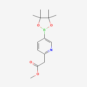 molecular formula C14H20BNO4 B1407865 Methyl 2-(5-(4,4,5,5-tetramethyl-1,3,2-dioxaborolan-2-yl)pyridin-2-yl)acetate CAS No. 1428761-14-1