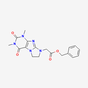 benzyl (1,3-dimethyl-2,4-dioxo-1,2,3,4,6,7-hexahydro-8H-imidazo[2,1-f]purin-8-yl)acetate