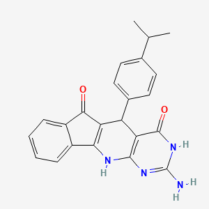 6-amino-2-(4-propan-2-ylphenyl)-5,7,9-triazatetracyclo[8.7.0.03,8.011,16]heptadeca-1(10),3(8),6,11,13,15-hexaene-4,17-dione