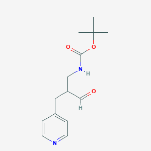 molecular formula C14H20N2O3 B1407868 tert-butyl N-[3-oxo-2-(pyridin-4-ylmethyl)propyl]carbamate CAS No. 1803590-84-2
