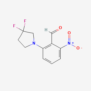 molecular formula C11H10F2N2O3 B1407870 2-(3,3-Difluoropyrrolidin-1-yl)-6-nitrobenzaldehyde CAS No. 1779119-26-4