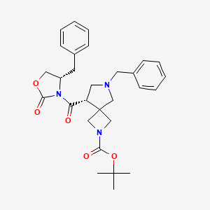 molecular formula C29H35N3O5 B14078705 tert-butyl (S)-6-benzyl-8-((S)-4-benzyl-2-oxooxazolidine-3-carbonyl)-2,6-diazaspiro[3.4]octane-2-carboxylate 