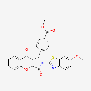 Methyl 4-[2-(6-methoxy-1,3-benzothiazol-2-yl)-3,9-dioxo-1,2,3,9-tetrahydrochromeno[2,3-c]pyrrol-1-yl]benzoate