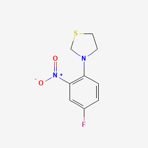 molecular formula C9H9FN2O2S B1407873 3-(4-Fluoro-2-nitrophenyl)thiazolidine CAS No. 1779120-16-9