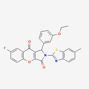 1-(3-Ethoxyphenyl)-7-fluoro-2-(6-methyl-1,3-benzothiazol-2-yl)-1,2-dihydrochromeno[2,3-c]pyrrole-3,9-dione