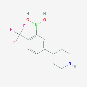 (5-(Piperidin-4-yl)-2-(trifluoromethyl)phenyl)boronic acid