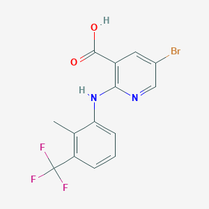 molecular formula C14H10BrF3N2O2 B1407875 5-溴-2-{[2-甲基-3-(三氟甲基)苯基]氨基}烟酸 CAS No. 75369-60-7