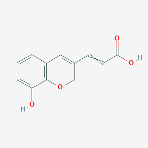 molecular formula C12H10O4 B14078775 3-(8-Hydroxy-2h-chromen-3-yl)acrylic acid 