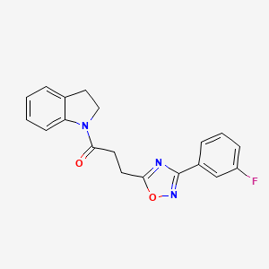 3-(3-(3-Fluorophenyl)-1,2,4-oxadiazol-5-yl)-1-(indolin-1-yl)propan-1-one