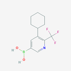 molecular formula C12H15BF3NO2 B14078828 (5-Cyclohexyl-6-(trifluoromethyl)pyridin-3-yl)boronic acid 