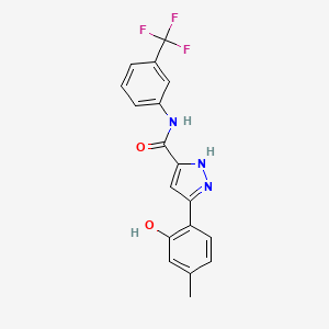 5-(2-hydroxy-4-methylphenyl)-N-[3-(trifluoromethyl)phenyl]-1H-pyrazole-3-carboxamide