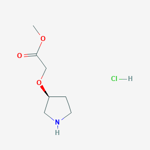 molecular formula C7H14ClNO3 B1407886 (S)-(吡咯烷-3-氧基)-乙酸甲酯盐酸盐 CAS No. 1414960-56-7