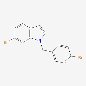 molecular formula C15H11Br2N B14078875 6-Bromo-1-[(4-bromophenyl)methyl]indole 