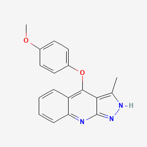 1H-Pyrazolo[3,4-b]quinoline, 4-(4-methoxyphenoxy)-3-methyl-