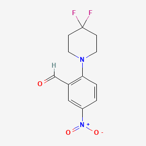 2-(4,4-Difluoropiperidin-1-yl)-5-nitrobenzaldehyde