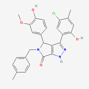 molecular formula C27H24ClN3O4 B14078897 3-(5-chloro-2-hydroxy-4-methylphenyl)-4-(4-hydroxy-3-methoxyphenyl)-5-(4-methylbenzyl)-4,5-dihydropyrrolo[3,4-c]pyrazol-6(2H)-one 