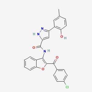 N-{2-[(4-chlorophenyl)carbonyl]-1-benzofuran-3-yl}-5-(2-hydroxy-5-methylphenyl)-1H-pyrazole-3-carboxamide