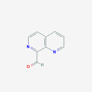 molecular formula C9H6N2O B1407892 1,7-Naphthyridine-8-carbaldehyde CAS No. 1824129-24-9