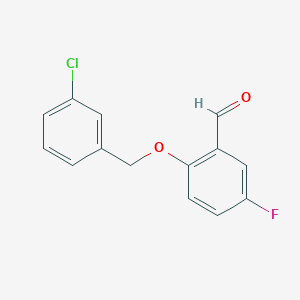 molecular formula C14H10ClFO2 B1407893 2-(3-Chlorobenzyloxy)-5-fluorobenzaldehyde CAS No. 1227622-75-4