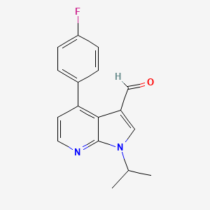 molecular formula C17H15FN2O B1407894 4-(4-Fluorophenyl)-1-isopropyl-1H-pyrrolo-[2,3-b]pyridine-3-carbaldehyde CAS No. 1350760-48-3