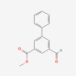 molecular formula C15H12O3 B1407895 5-Formylbiphenyl-3-carboxylic acid methyl ester CAS No. 1358966-22-9