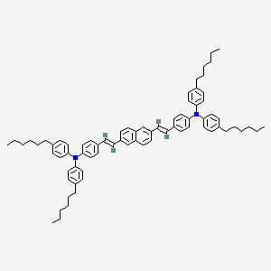 4,4'-((1E,1'E)-Naphthalene-2,6-diylbis(ethene-2,1-diyl))bis(N,N-bis(4-hexylphenyl)aniline)