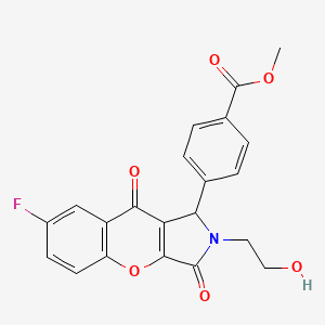 Methyl 4-[7-fluoro-2-(2-hydroxyethyl)-3,9-dioxo-1,2,3,9-tetrahydrochromeno[2,3-c]pyrrol-1-yl]benzoate