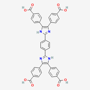 molecular formula C40H26N4O8 B14079017 4,4',4'',4'''-(1,4-Phenylenebis(1H-imidazole-2,4,5-triyl))tetrabenzoic acid 