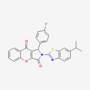 molecular formula C27H19FN2O3S B14079022 1-(4-Fluorophenyl)-2-[6-(propan-2-yl)-1,3-benzothiazol-2-yl]-1,2-dihydrochromeno[2,3-c]pyrrole-3,9-dione 