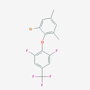 molecular formula C15H10BrF5O B14079037 1-Bromo-2-[2,6-difluoro-4-(trifluoromethyl)phenoxy]-3,5-dimethylbenzene 