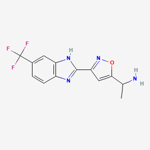 1-[3-[6-(trifluoromethyl)-1H-benzimidazol-2-yl]-1,2-oxazol-5-yl]ethanamine