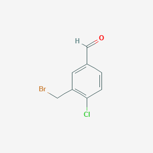 molecular formula C8H6BrClO B1407905 3-(Bromomethyl)-4-chlorobenzaldehyde CAS No. 1416980-22-7