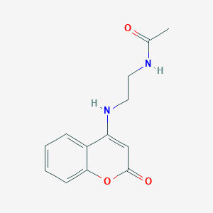 molecular formula C13H14N2O3 B14079055 N-[2-[(2-oxochromen-4-yl)amino]ethyl]acetamide CAS No. 263383-38-6