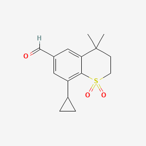 8-Cyclopropyl-4,4-dimethylthiochroman-6-carbaldehyde 1,1-dioxide