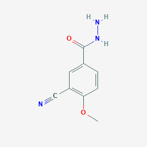 molecular formula C9H9N3O2 B1407924 3-氰基-4-甲氧基苯甲酰肼 CAS No. 1198793-44-0