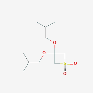 molecular formula C11H22O4S B14079247 3,3-Bis(2-methylpropoxy)thietane 1,1-dioxide CAS No. 10099-04-4