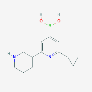 (2-Cyclopropyl-6-(piperidin-3-yl)pyridin-4-yl)boronic acid