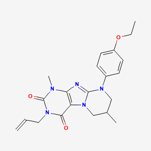 9-(4-ethoxyphenyl)-1,7-dimethyl-3-(prop-2-en-1-yl)-6,7,8,9-tetrahydropyrimido[2,1-f]purine-2,4(1H,3H)-dione