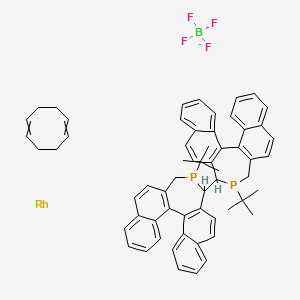 13-Tert-butyl-12-(13-tert-butyl-13-phosphapentacyclo[13.8.0.02,11.03,8.018,23]tricosa-1(15),2(11),3,5,7,9,16,18,20,22-decaen-12-yl)-13-phosphapentacyclo[13.8.0.02,11.03,8.018,23]tricosa-1(15),2(11),3,5,7,9,16,18,20,22-decaene;cycloocta-1,5-diene;rhodium;tetrafluoroborate