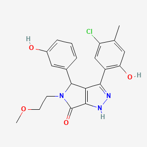 molecular formula C21H20ClN3O4 B14079330 3-(5-chloro-2-hydroxy-4-methylphenyl)-4-(3-hydroxyphenyl)-5-(2-methoxyethyl)-4,5-dihydropyrrolo[3,4-c]pyrazol-6(2H)-one 