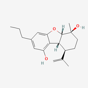 molecular formula C19H26O3 B14079420 (5aS)-5abeta,6,7,8,9,9abeta-Hexahydro-6alpha-methyl-9beta-(1-methylethenyl)-3-propyl-1,6-dibenzofurandiol 